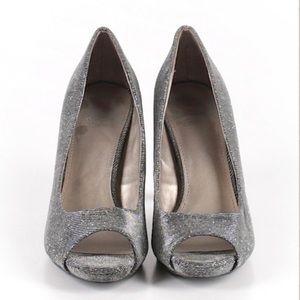 Fergalicious Silver Shimmer Heels size 8